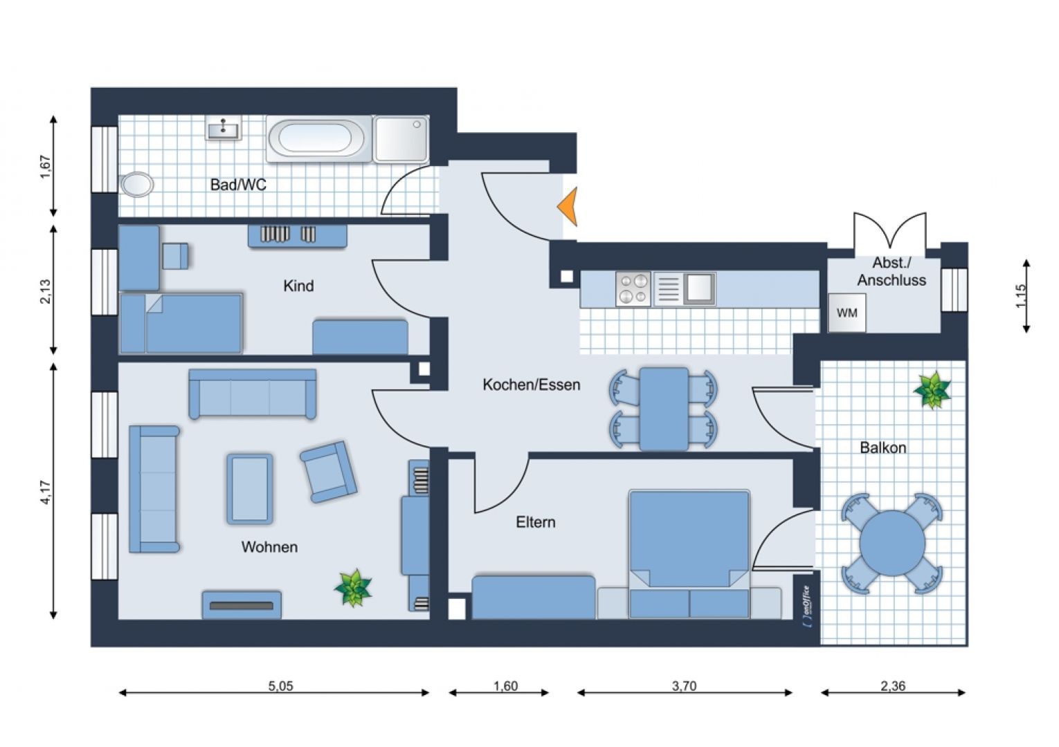 3 Räume • Balkon • historisch saniert •  • Tageslichtbad mit Wanne • große Wohnküche • jetzt mieten