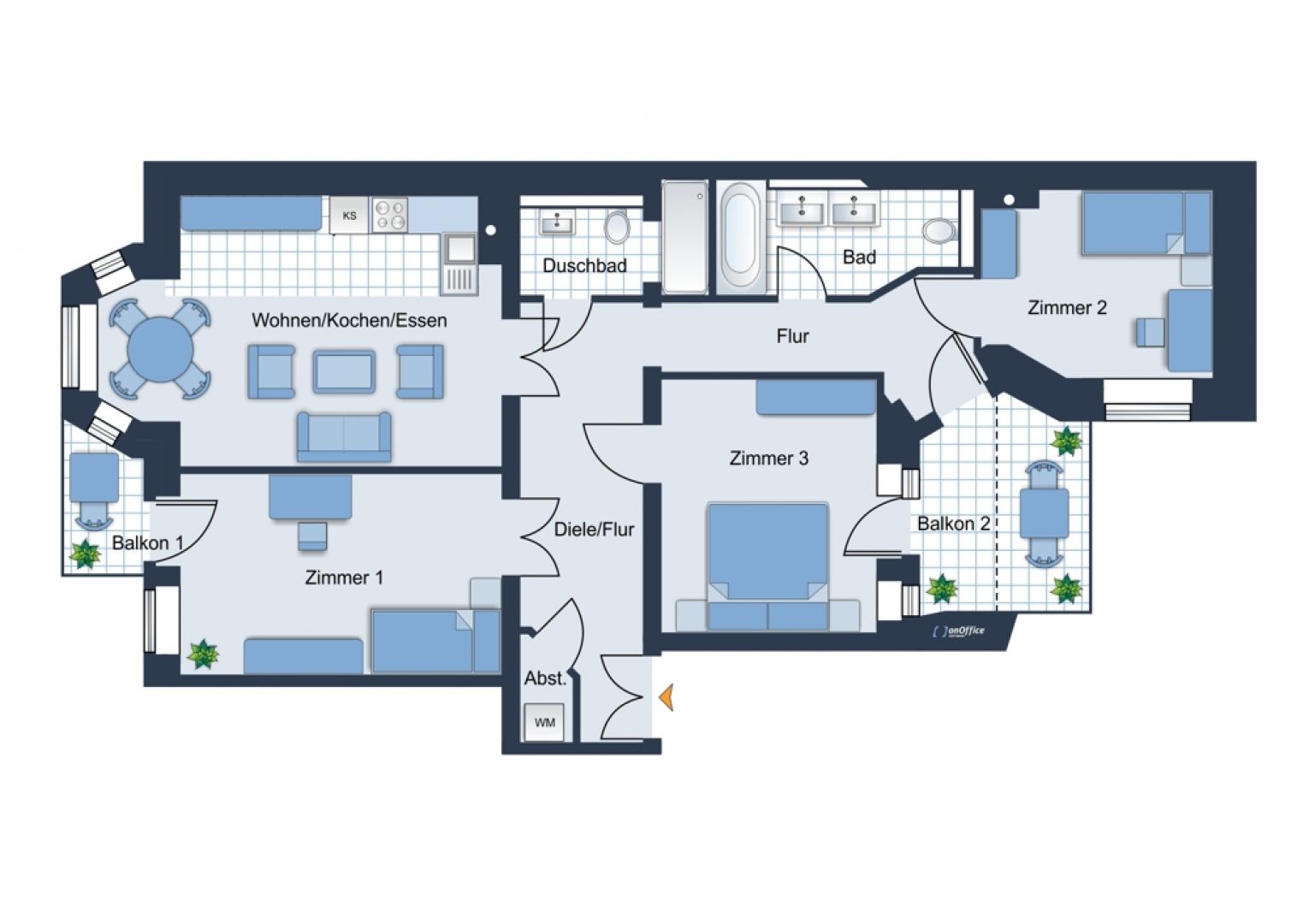 4-Raum Wohnung • Erstbezug • Fußbodenheizung • Sonnenberg • in Chemnitz • modern • Balkon • mieten