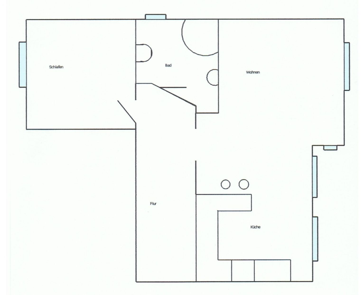 Hochparterre • 2 Zimmer • Bad mit Fenster und Dusche • großer Wohn/Essbereich • Anschauen !?