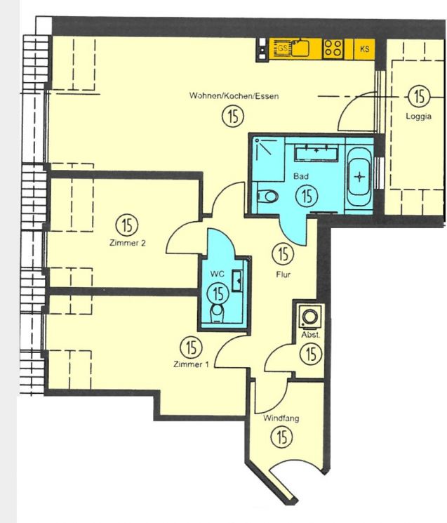 ERSTBEZUG • 3 Zimmer • Fußbodenheizung • schöner Grundriss • Tageslichtbad • Aufzug • Chemnitz