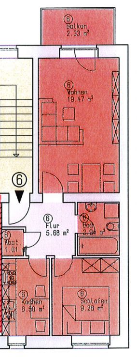 zur Miete • Schloßchemnitz • 2-Zimmer-Wohnung • mit Balkon • Parkettboden • schnell anrufen!