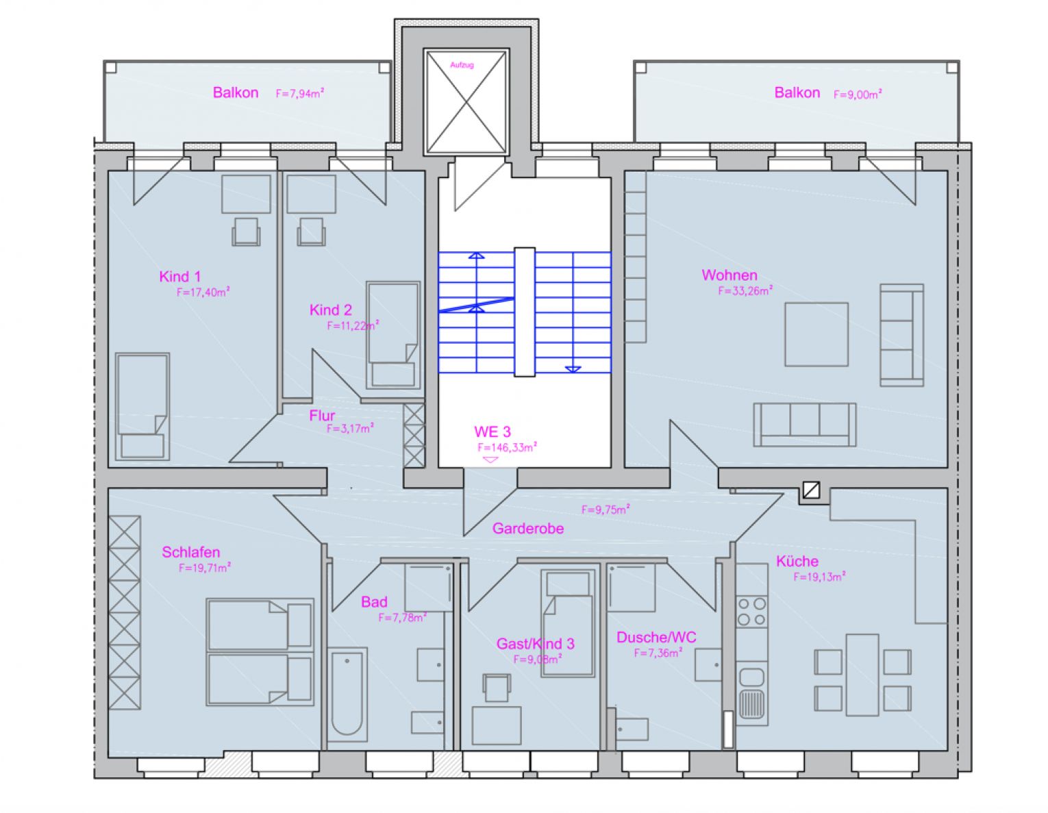 große 5-Zimmer Wohnung • zur Miete • Balkon • Tageslichtbad • Stellplatz • Erstbezug • jetzt anrufen