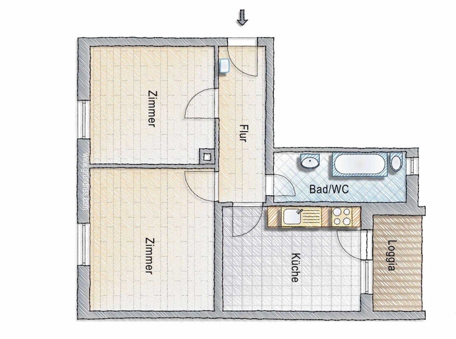 2-Raum • Tageslichtbad mit Wanne • Balkon • Laminat • Sonnig • Stellplatz • Besichtigungstermin!?