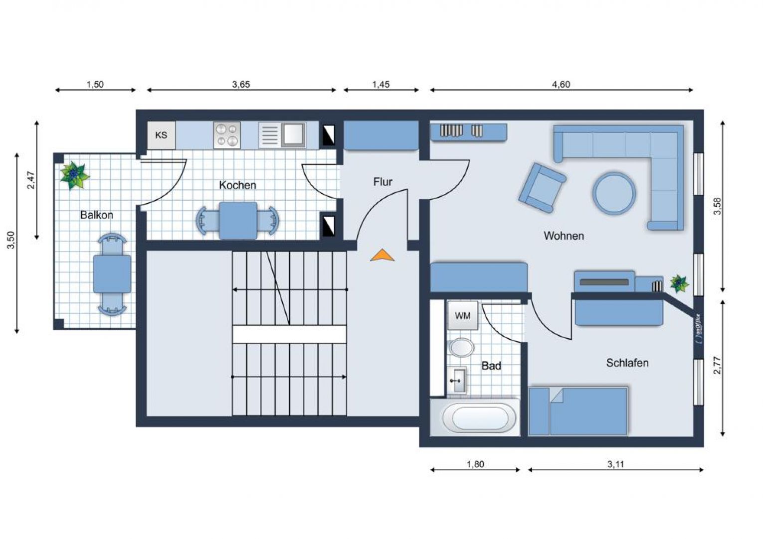 Kapitalanlage • in Chemnitz • Schloßchemnitz • 2-Zimmer • mit Balkon • vermietet • jetzt vorsorgen