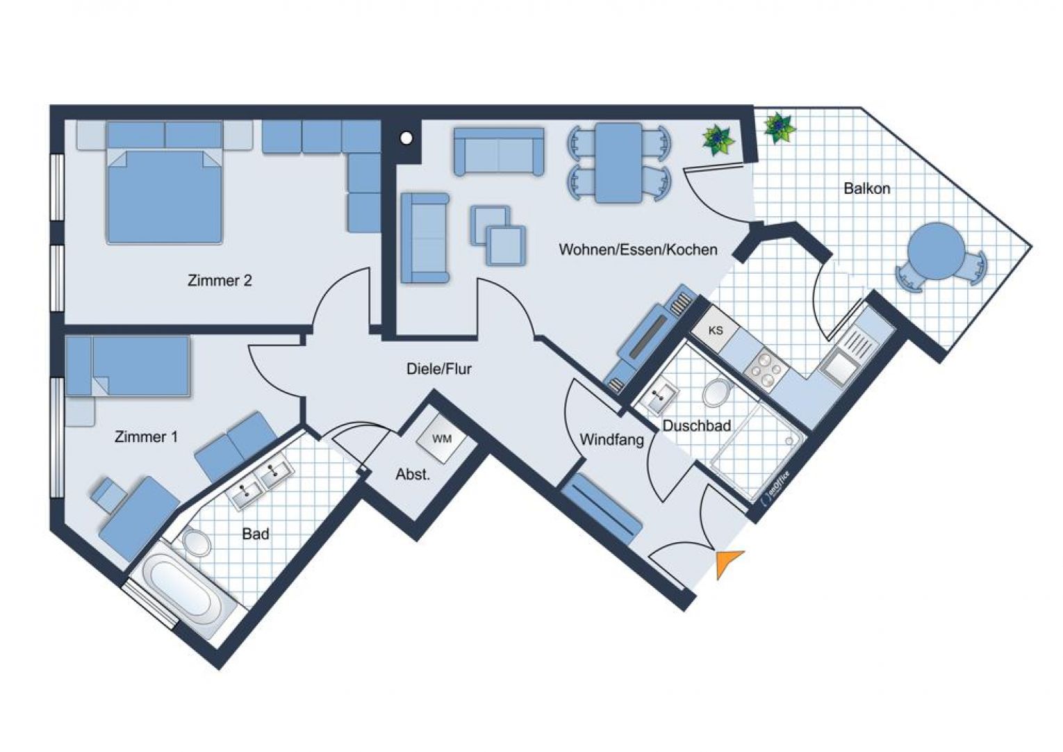 3 Raumwohnung • in Chemnitz • Balkon • Fußbodenheizung • Wanne/Dusche • jetzt Termin vereinbaren