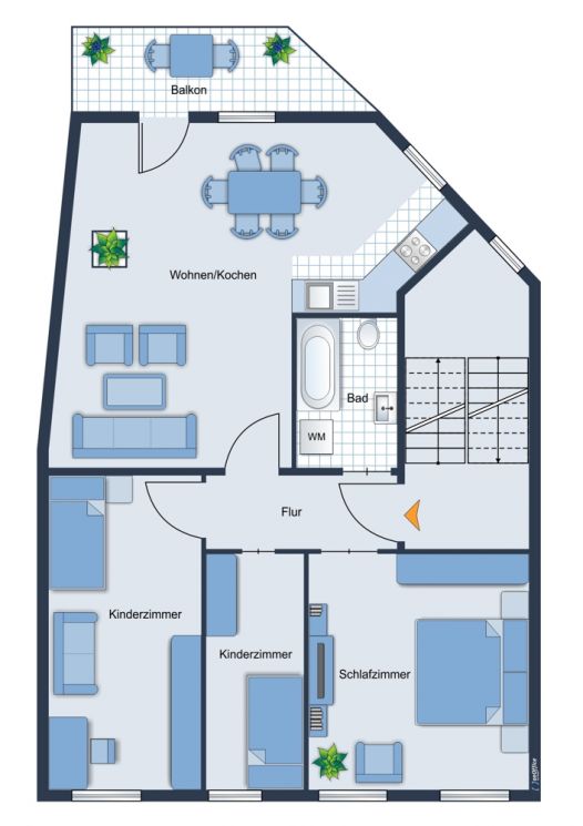 3,5-Zimmer • Balkon • Einbauküche • an der Chemnitz • zur Miete • schnell anrufen • Schloßchemnitz