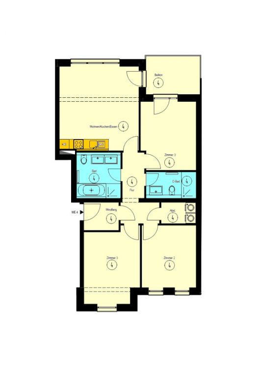 4-Raum Wohnung • in Chemnitz • Erstbezug • Stellplatz • Sonnenberg • großzügig • modern • zur Miete