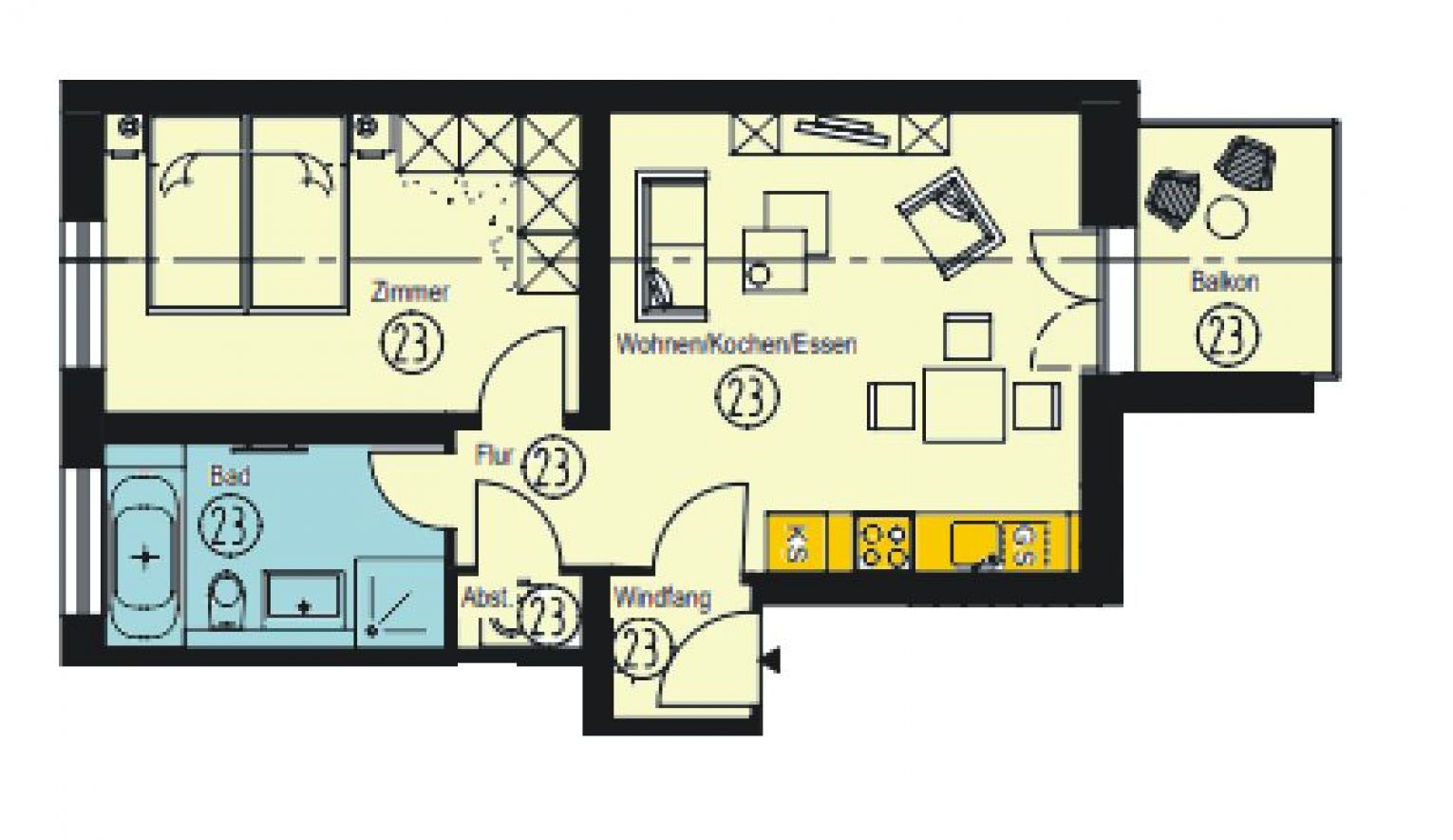 Sonnenberg • Erstbezug • Chemnitz • 2-Raum Wohnung • Erdgeschoss • Fußbodenheizung • anrufen