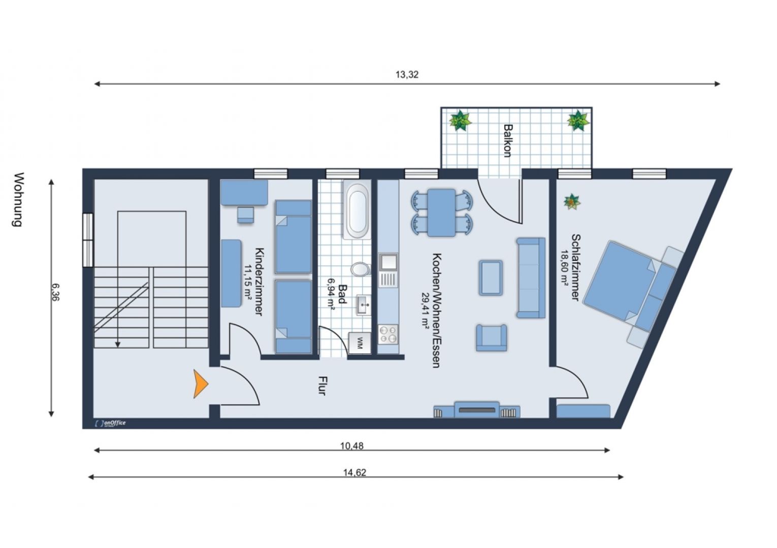 3-Raum • Fussbodenheizung • offene Küche • Balkon • Tageslichtbad mit Wanne • gleich Anschauen !?