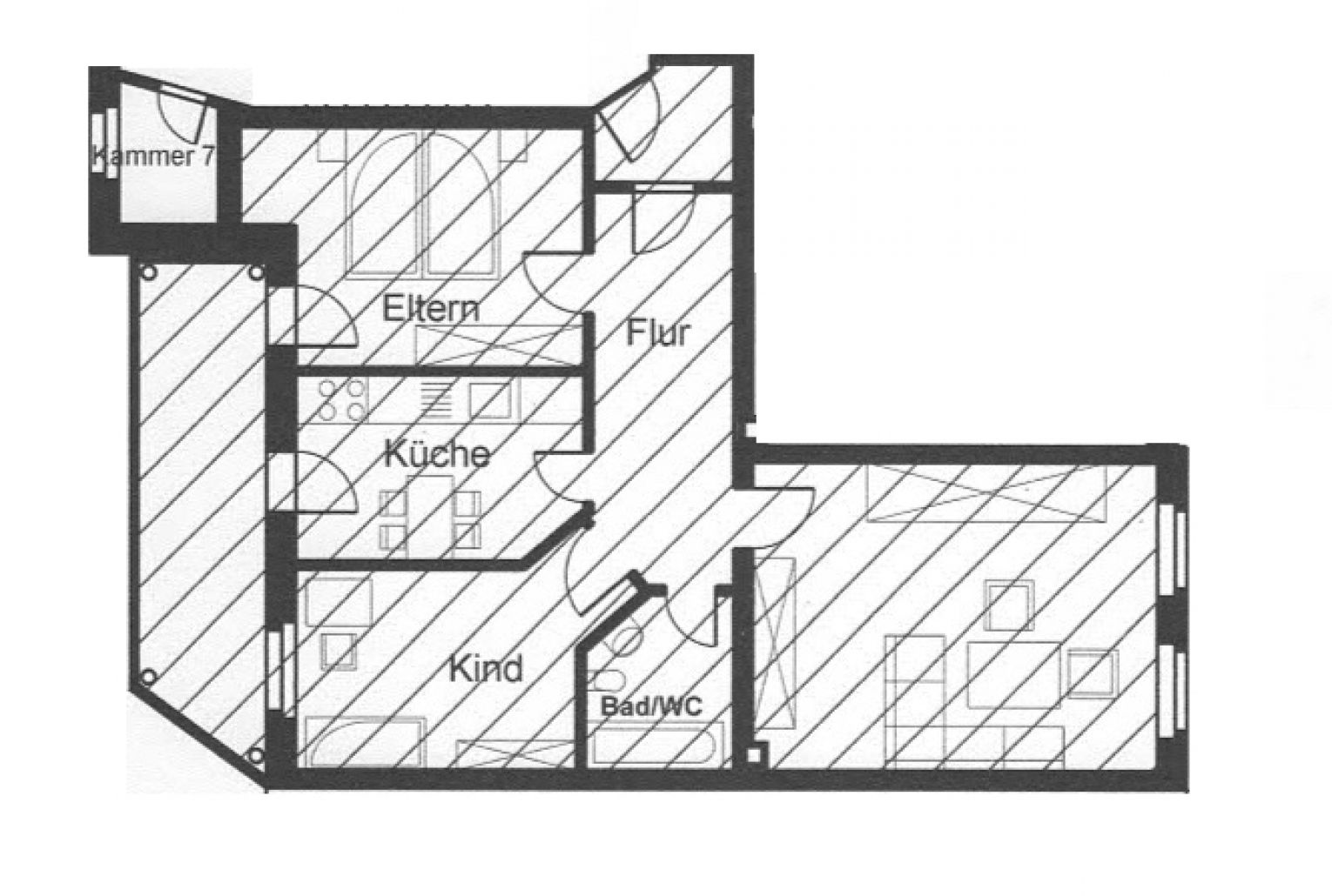 3-Raum Wohnung • Einbauküche • großer Balkon • Bad mit Wanne • neues Laminat • Zentrum • in Chemnitz