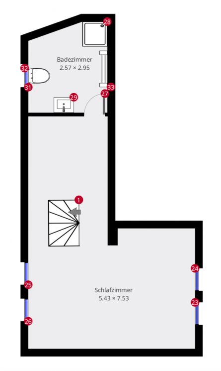 Dachterrasse • 3-Raum Wohnung in Chemnitz • 2 Bäder • Bernsdorf • Einbauküche • Maisonette