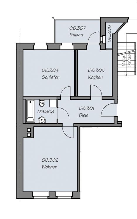 moderner Designbelag in Beton-Optik! • 2-Zimmer • Balkon • Bad mit Wanne • Gartenmitbenutzung