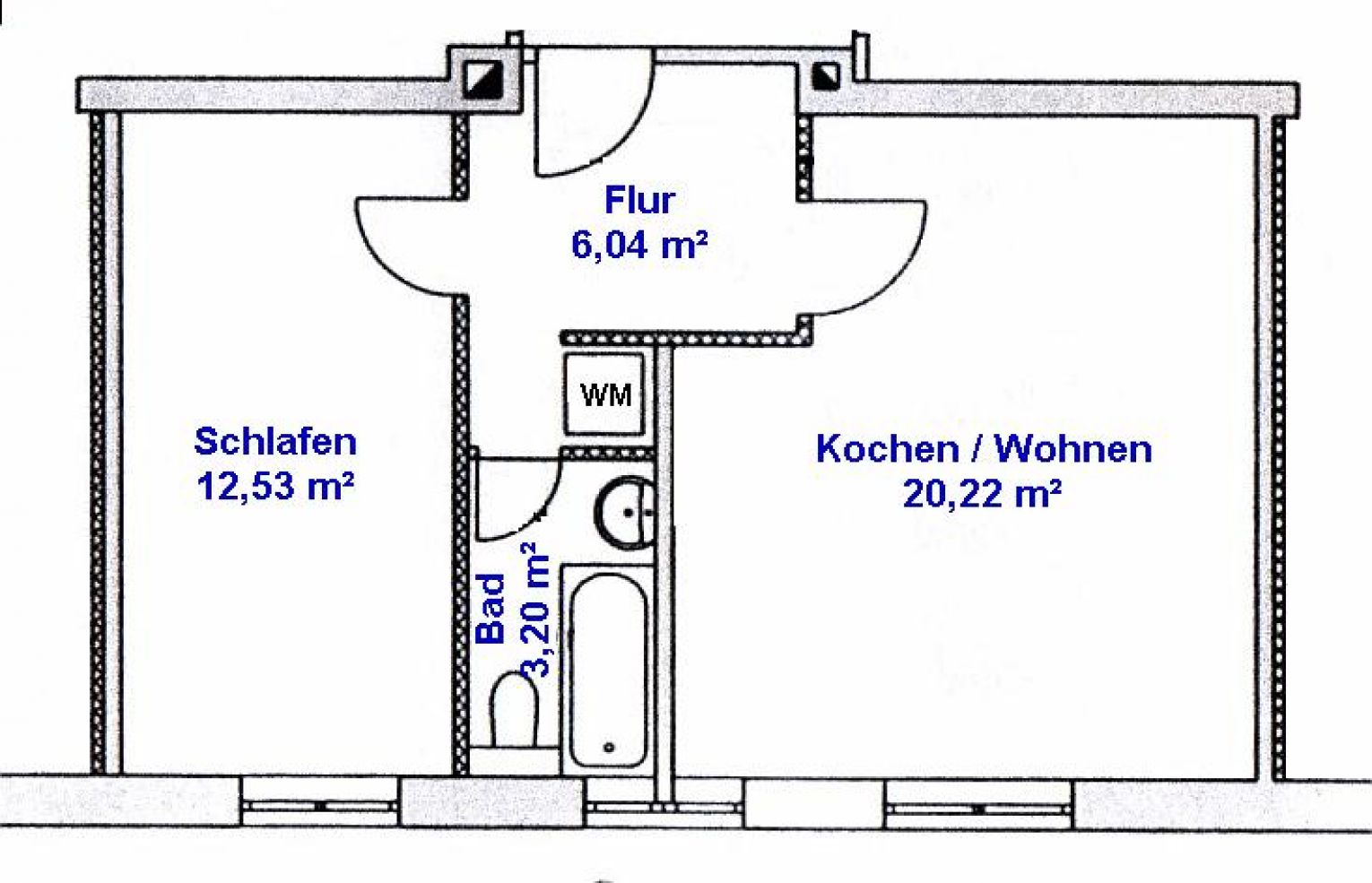 TOP • 2-Zimmer • Fussbodenheizung • Laminat • Tageslichtbad mit Wanne • mal anschauen !?