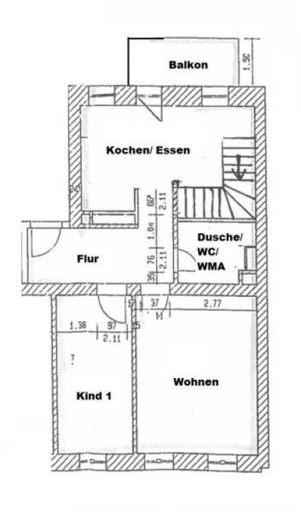 5-Raum Wohnung • 2 Bäder • Wanne + Dusche • Maisonette • 2 Balkone • Laminat • nicht lang warten!