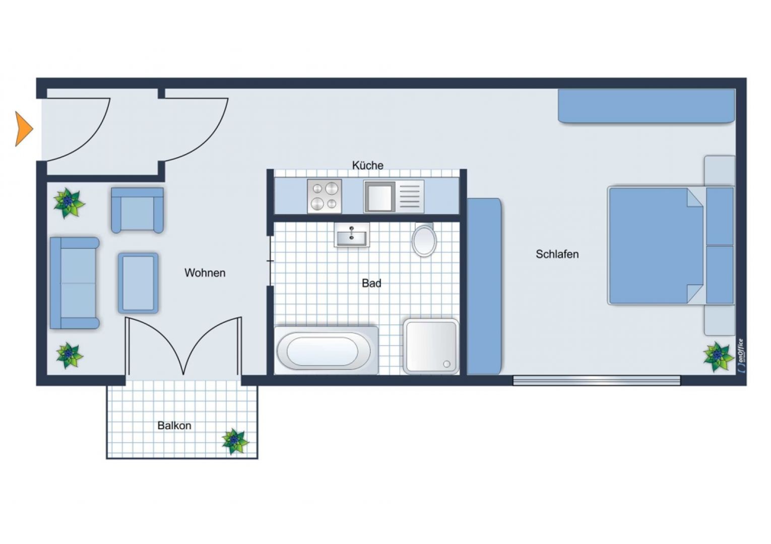 Anlageobjekt • vermietet • in Chemnitz • Gablenz • 1,5-2-Zimmer • mit Balkon