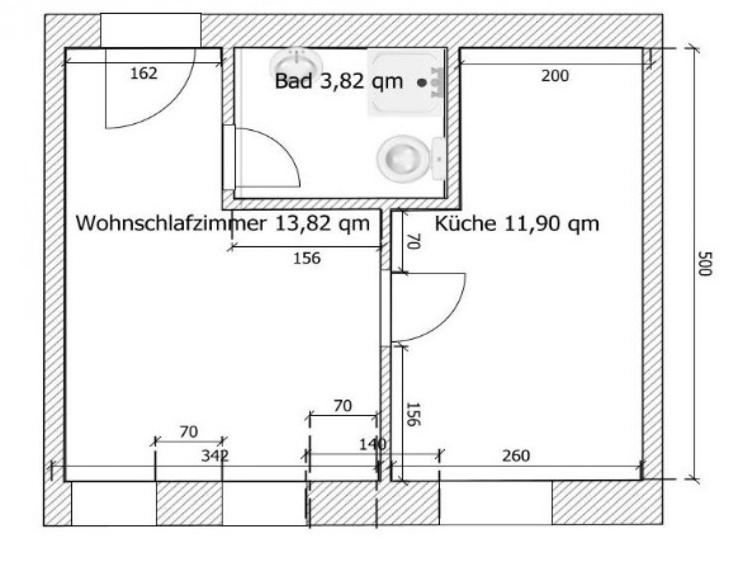 1-Raum-Apartment • neu saniert • Erdgeschoss • Einbauküche möglich • Bad mit Dusche • TOP!