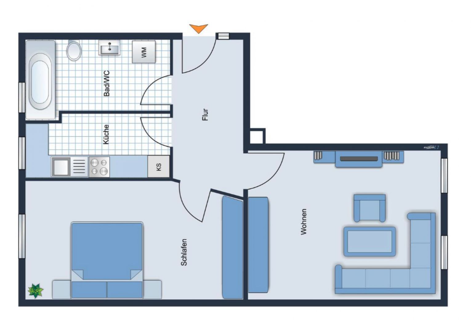 Mieten • 2 Zimmer • Einbauküche • Tageslichtbad mit Wanne • Laminatboden • Schlosschemnitz