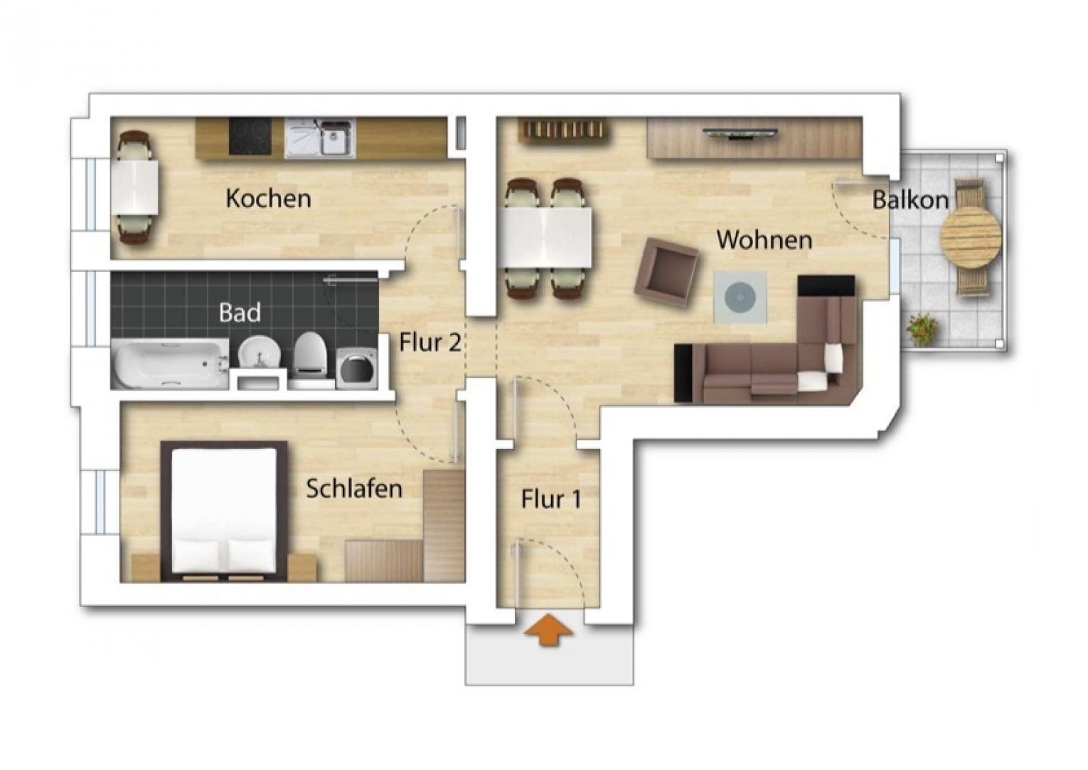 Hilbersdorf • 2-Raum Wohnung • Balkon • Chemnitz • Tageslichtbad • zur Miete • jetzt anrufen