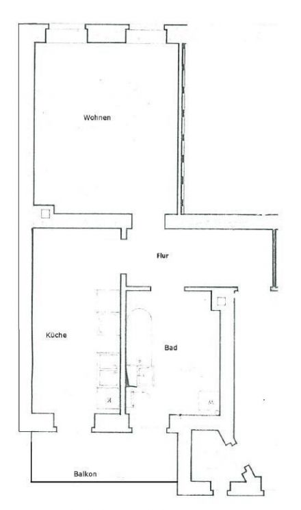 1-Raum-Apartement • Bad mit Dusche • Balkon • großer Wohn/Schlafbereich • Balkon • Einbauküche • TOP