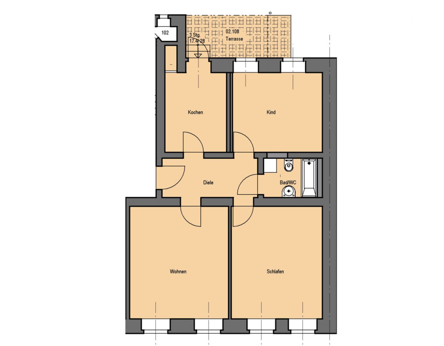 3-Zimmer • Balkon • in Uninähe • renoviert • Garten • Laminat • Bad mit Wanne • sonnig • Mieten!