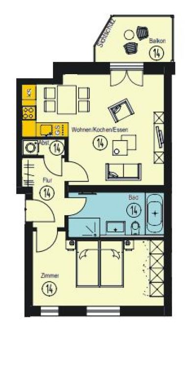 Erstbezug • 2-Raum Wohnung • modern • Fußbodenheizung • offen Wohnen • Sonnenberg • Chemnitz