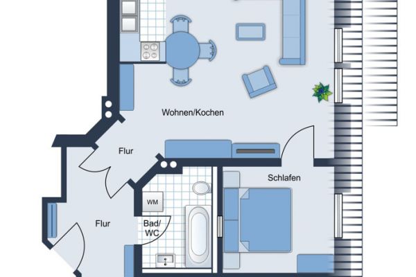 Dachgeschoss • 2-Zimmer • beste Lage • Einbauküche • in Schloßchemnitz • jetzt anmieten