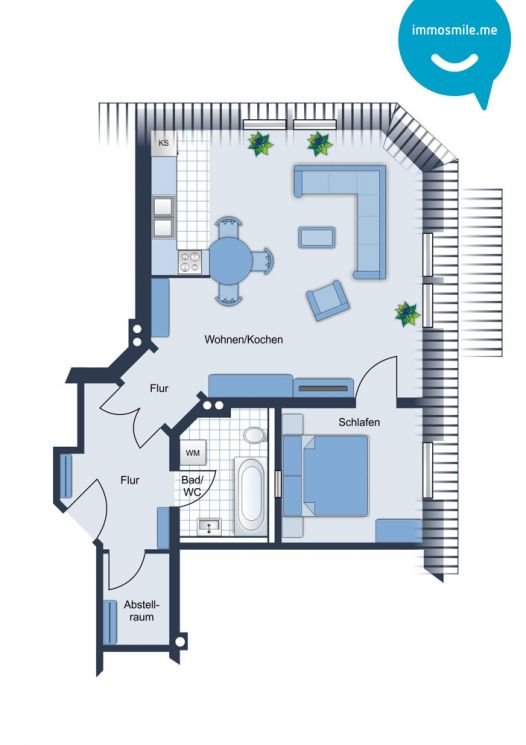 Dachgeschoss • 2-Zimmer • beste Lage • Einbauküche • in Schloßchemnitz • jetzt anmieten