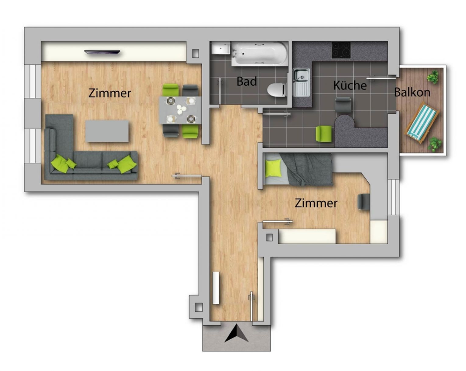 2-Zimmer • in Chemnitz • Altendorf • vermietet • mit Balkon • zur Anlage • gleich Exposé anfordern!