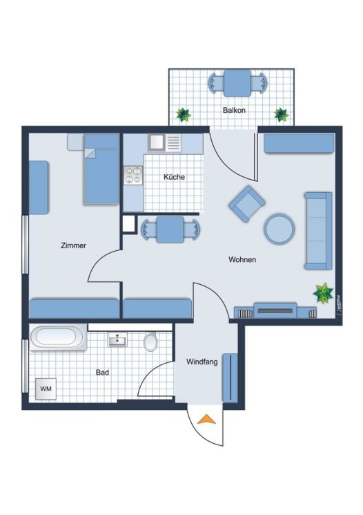 in Chemnitz • Gablenz • 2-Zimmer • im Erdgeschoss • mit Balkon • als Anlage • zum Kauf