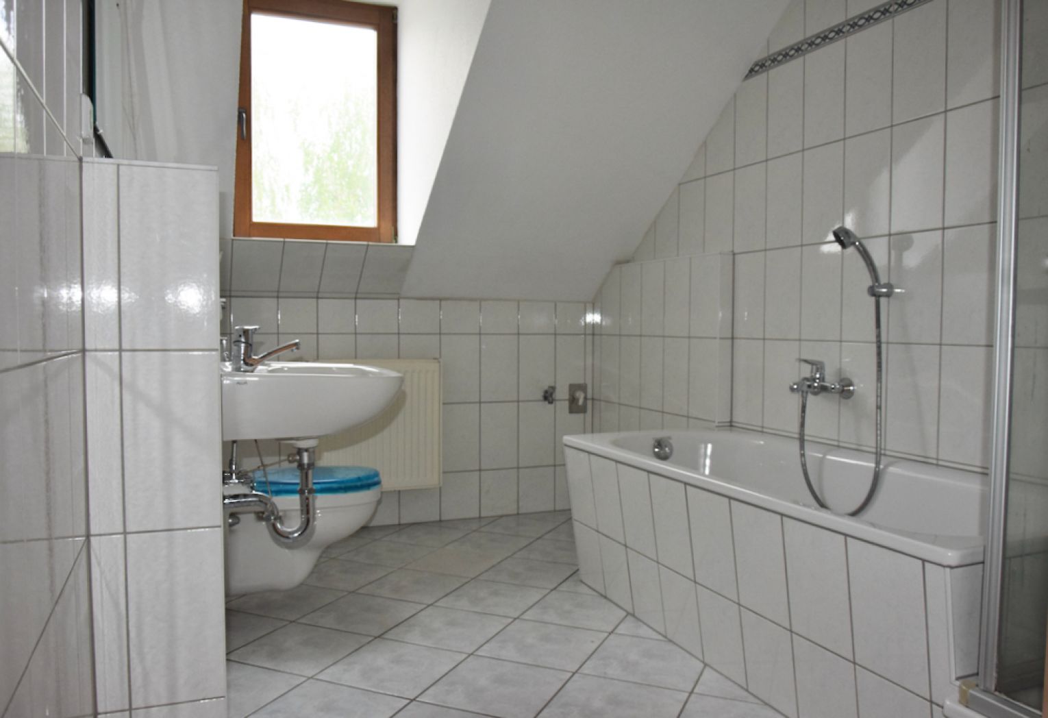 2 Zimmer • Einbauküche • Nussbaum-Laminat • Lift • barrierefrei • Laminat • Wanne & Dusche • Mieten?