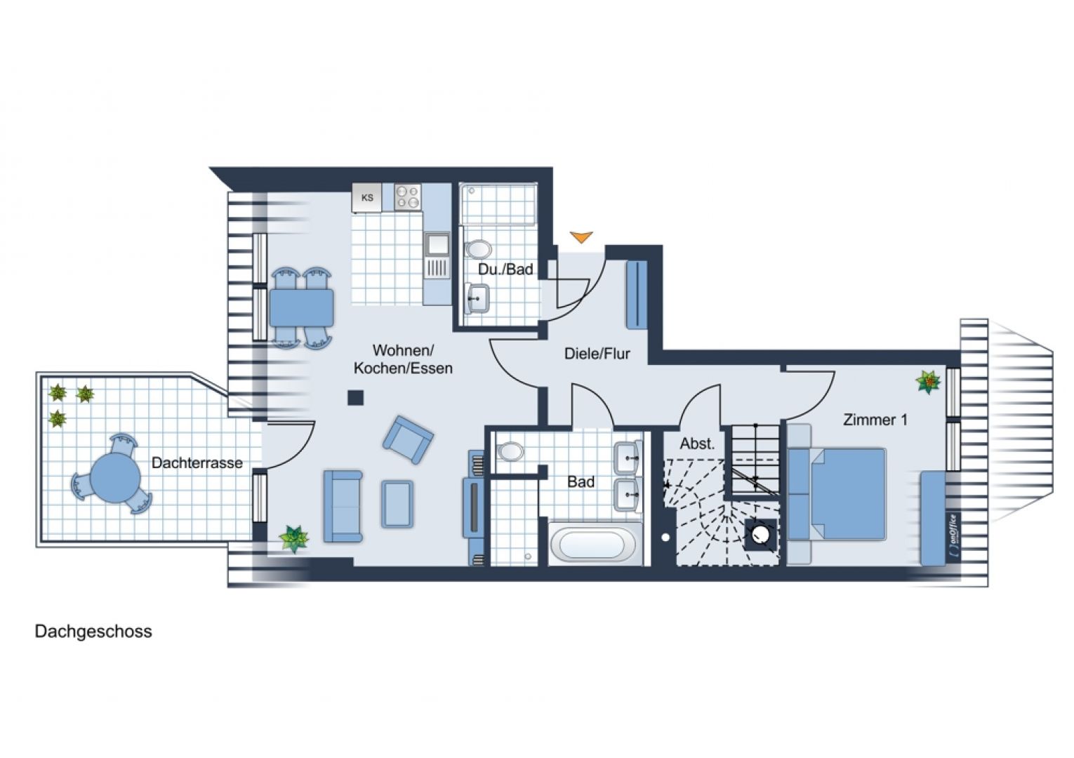 Erstbezug • 4-Raum Wohnung • Dachgeschoss • Fußbodenheizung • Terrasse • Maisonette • jetzt mieten