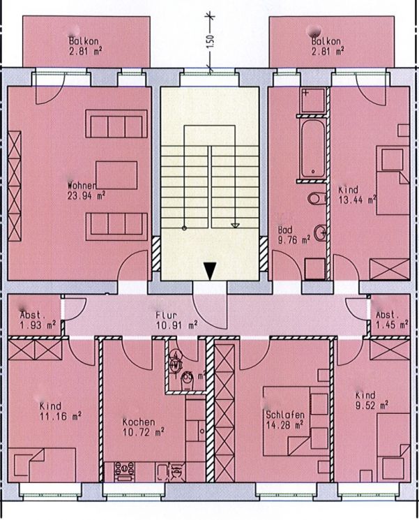 5-Raum Wohnung • Schloßchemnitz • 2 Balkone • modern Wohnen • für die Familie • Tageslichtbad