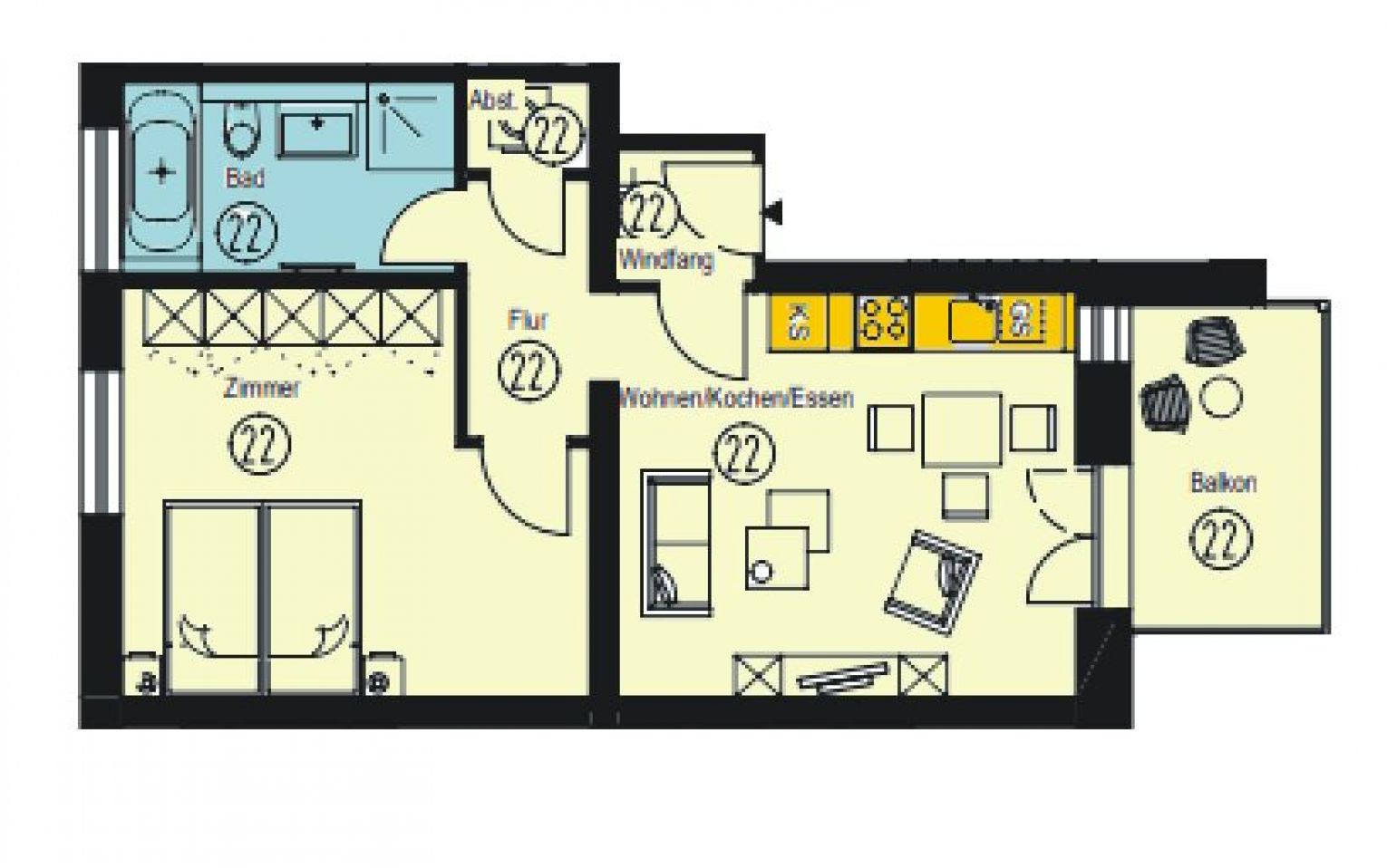 Sonnenberg • Erstbezug • Chemnitz • 2-Raum Wohnung • Erdgeschoss • Fußbodenheizung • anrufen