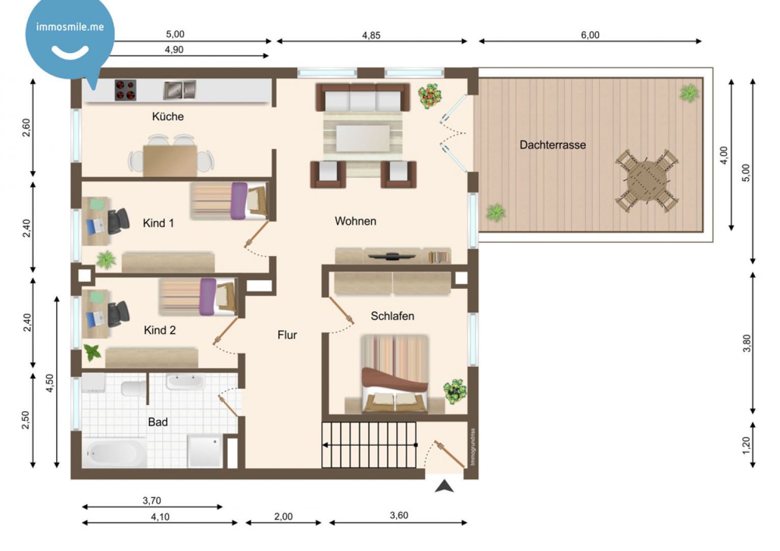 Dachterrasse • Tageslichtbad • Wanne/Dusche • Stellplatz • 4-Zimmer Wohnung in Wittgendorf • TOP!