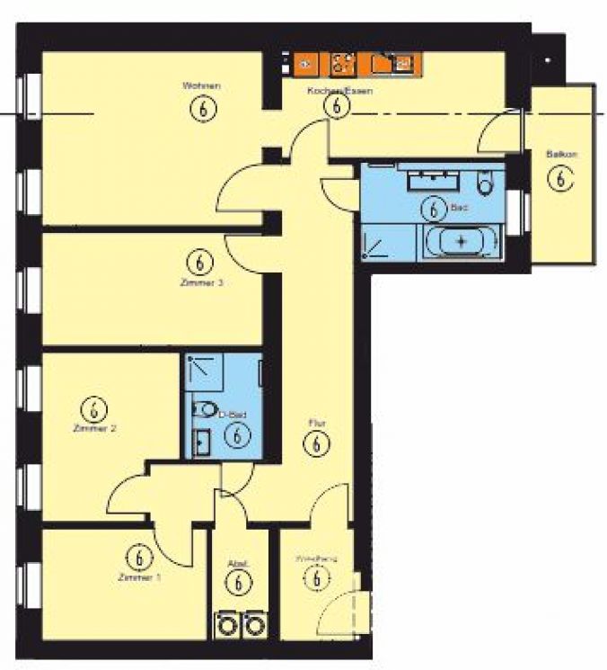 4-Raum Wohnung • ERSTBEZUG • Balkon • Tageslichtbad • Fußbodenheizung • Sonnenberg • jetzt anrufen