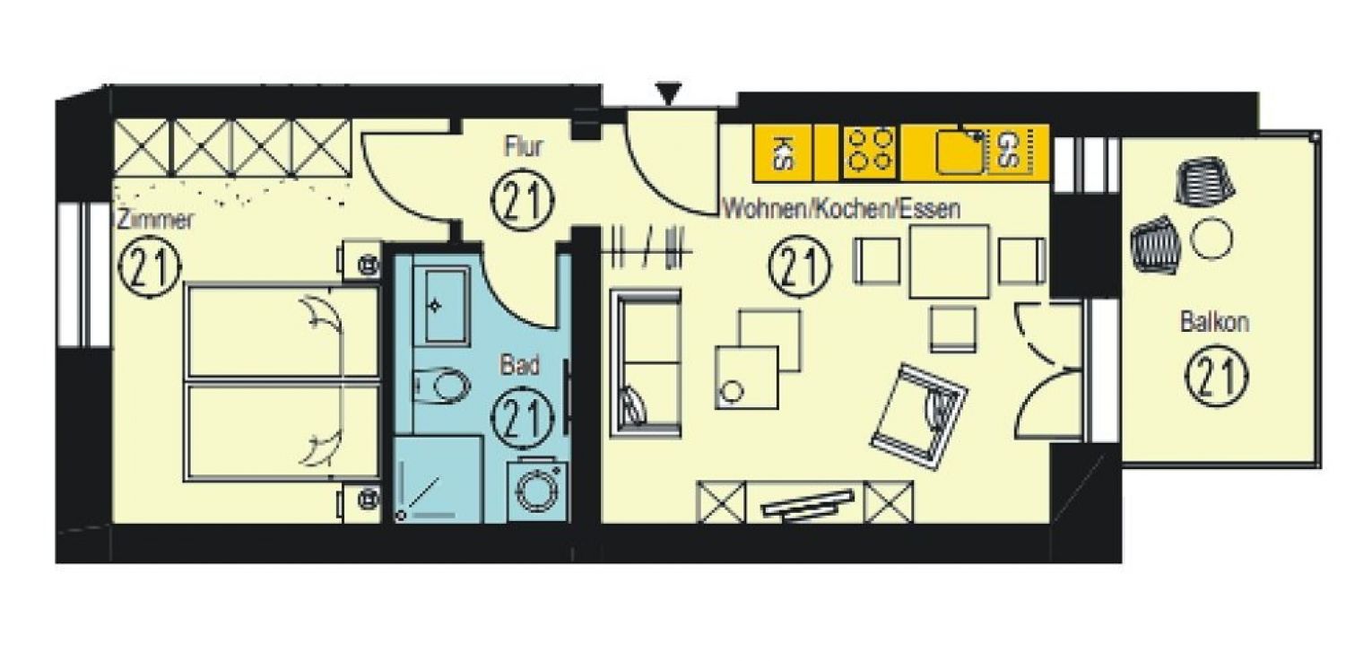 Sonnenberg • Erstbezug • Chemnitz • 2-Raum Wohnung • Erdgeschoss • Fußbodenheizung • anrufen