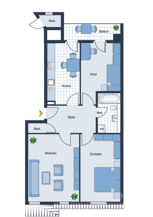 Altendorf • 3-Zimmer-Wohnung • Balkon • zur Anlage  • in Chemnitz • vermietet •