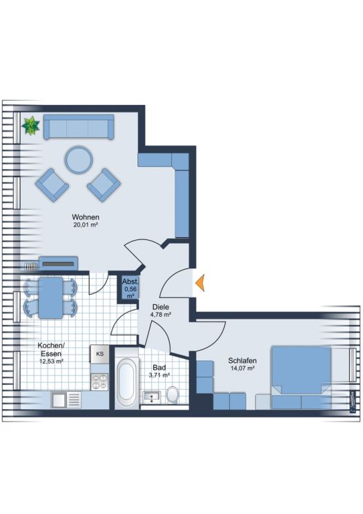 Gablenz • 2-Raum Wohnung • Dachgeschoss • Wanne • in Chemnitz • Studentenviertel • Nahe Uni • mieten