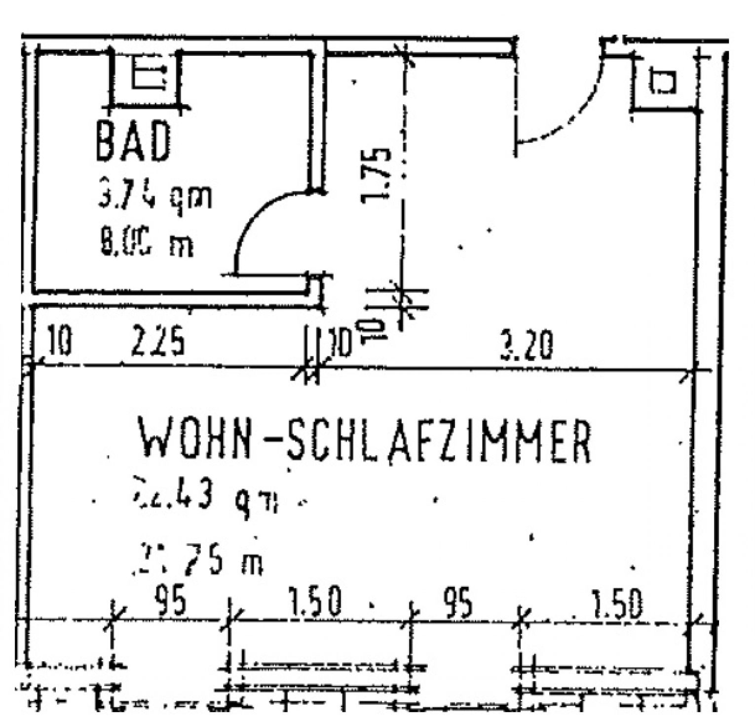 Dachgeschoss • Kaßberg • 1 Raum Apartment • Bad mit Dusche • neues Laminat • zur Miete