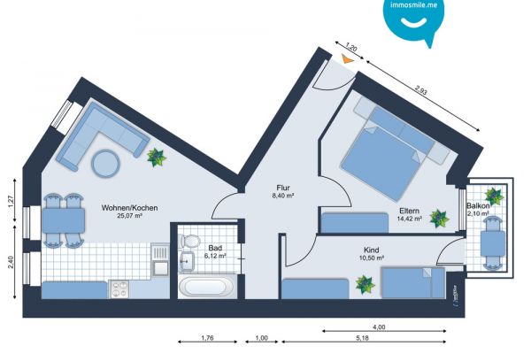 3-Zimmer Wohnung in Chemnitz • Balkon • Gablenz • Einbauküche • jetzt mieten