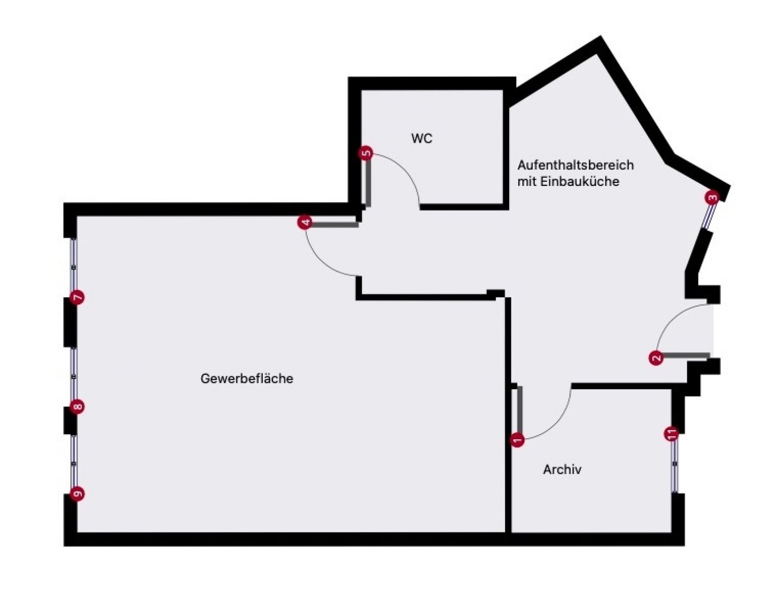 Gewerbeeinheit • Einbauküche • 2-3 Räume • Sanitäranlage mit Dusche • hell und großzügig • ANMIETEN!