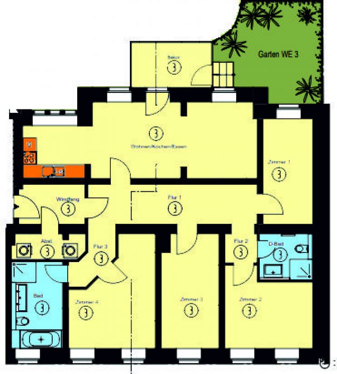 5-Zimmer Wohnung in Chemnitz • Balkon • Tageslichtbad • eigener GARTEN • jetzt mieten