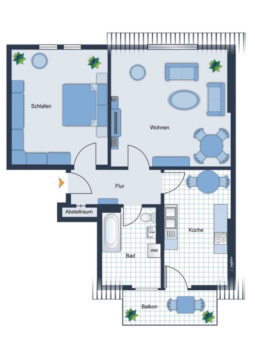 in Chemnitz • Kappel • zur Miete • 2-Raum • mit Balkon • im Dachgeschoss • ab Oktober frei