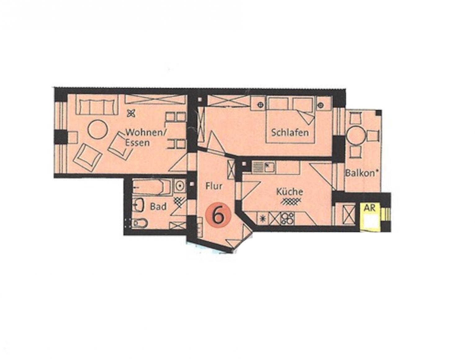 Eigentumswohnung • ruhige Lage • 2-Zimmer • Balkon • unmittelbar am Küchwald • vermietet • zum Kauf