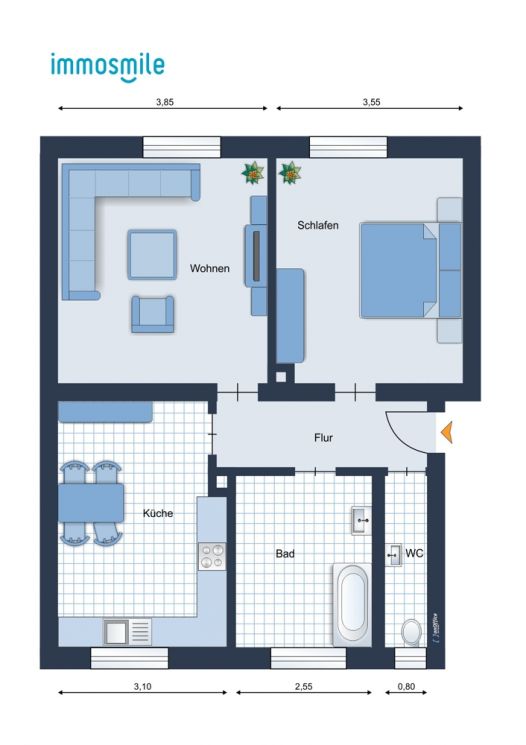 2-Raum Wohnung • Tageslichtbad • Wanne • neu saniert • Ebersdorf • jetzt mieten • Einbauküche