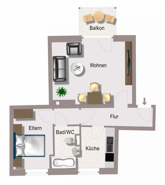 2-Zimmer Wohnung in Gablenz • Balkon • schöne Lage • Laminat • jetzt anrufen • zur Miete • Chemnitz