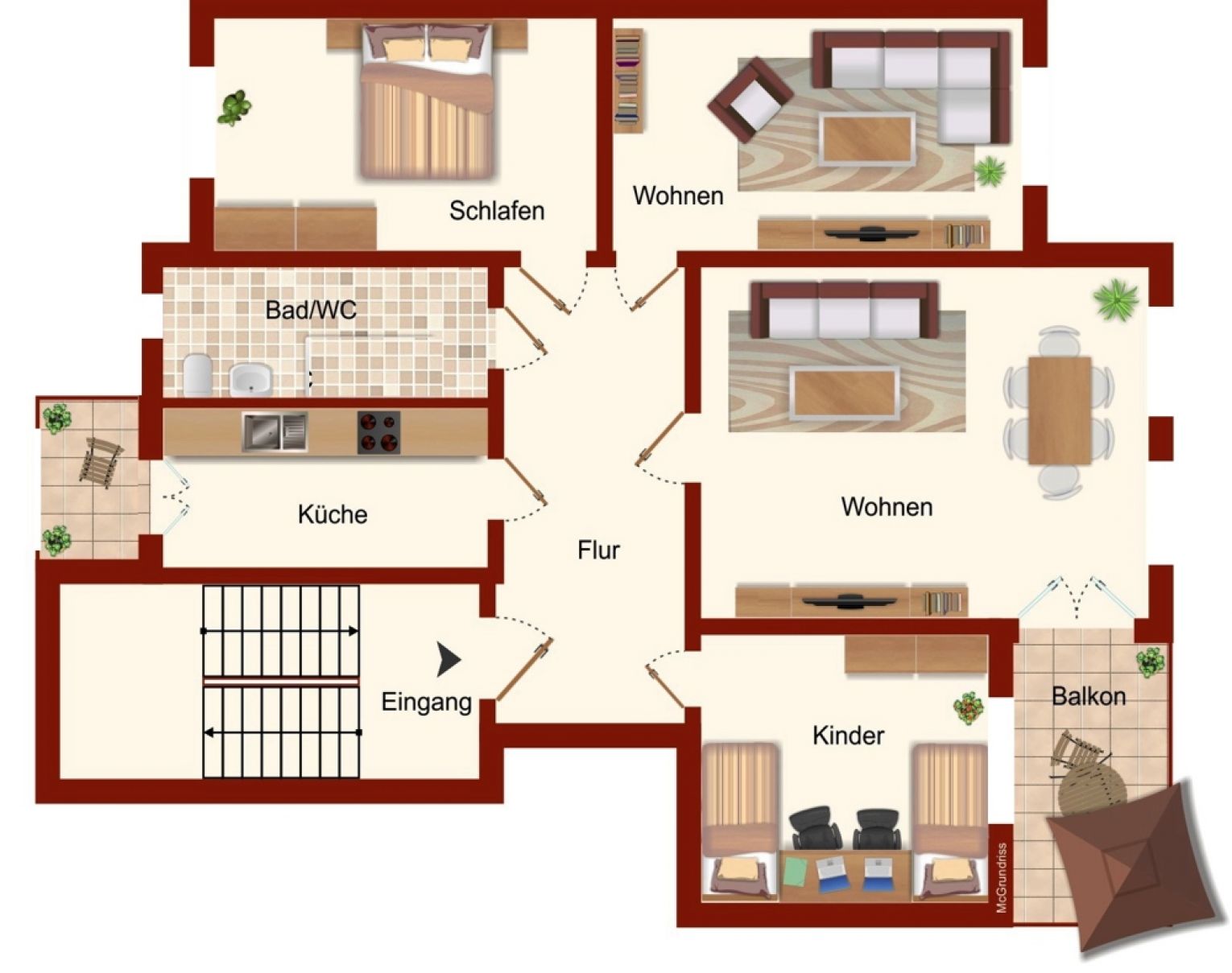 Kappel • 4-Raum • Wintergarten • Tageslichtbad mit Dusche • Balkon • Laminat • ruhige Lage • Mieten!