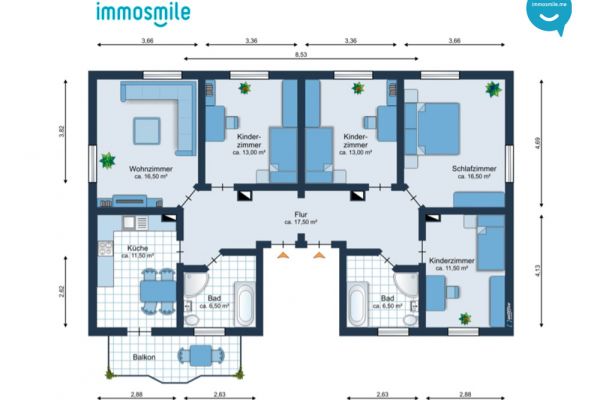 5-Raum Wohnung in Chemnitz • Balkon • 2 Tageslichtbäder • Wanne&Dusche  • Ebersdorf • jetzt mieten