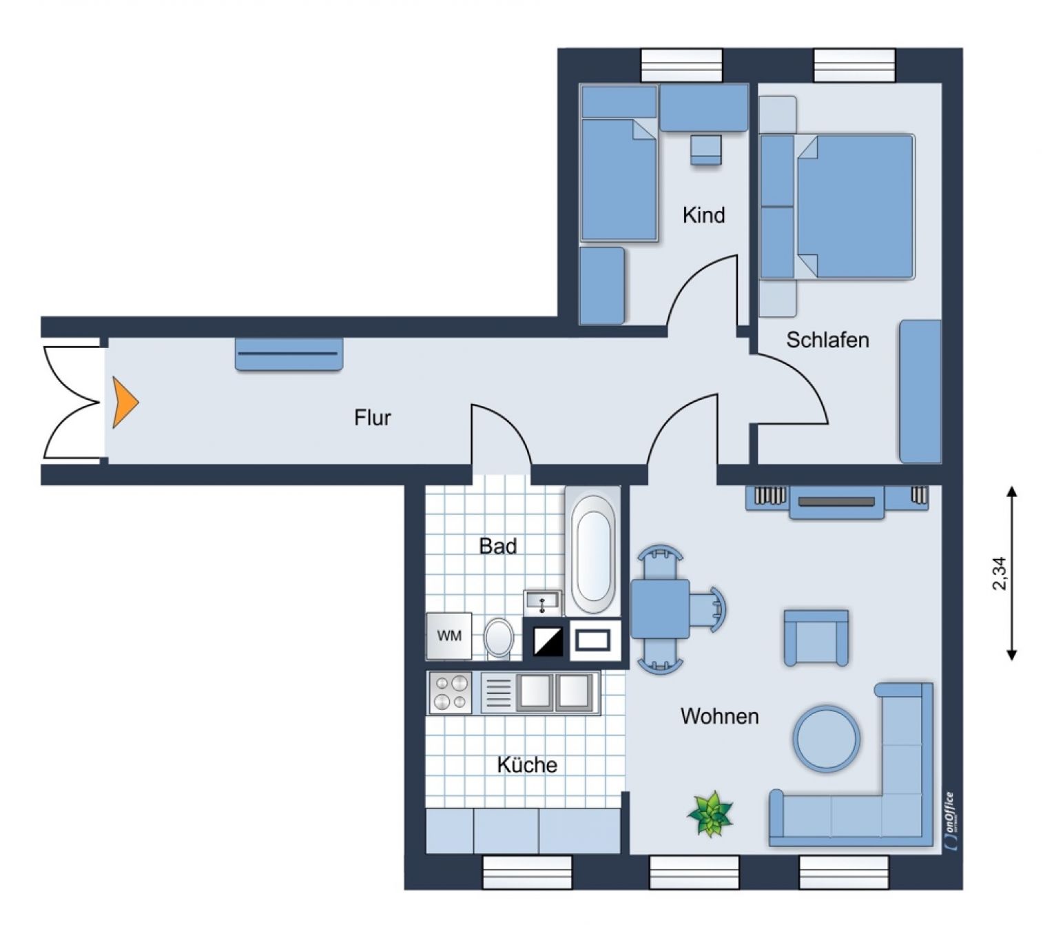 3-Raumwohnung in Chemnitz • Erstbezug • Laminat • offene Küche • Wanne • Sonnenberg • jetzt Mieten!