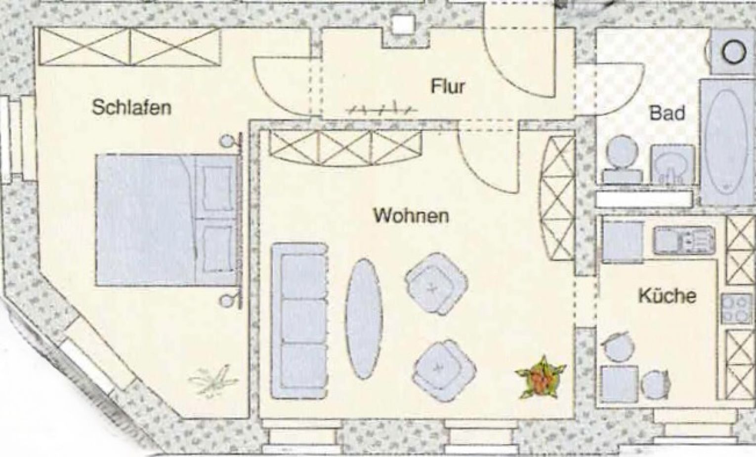 2-Raum Wohnung • im Zentrum • am Brühl • in Chemnitz • vermietet • Anlageobjekt